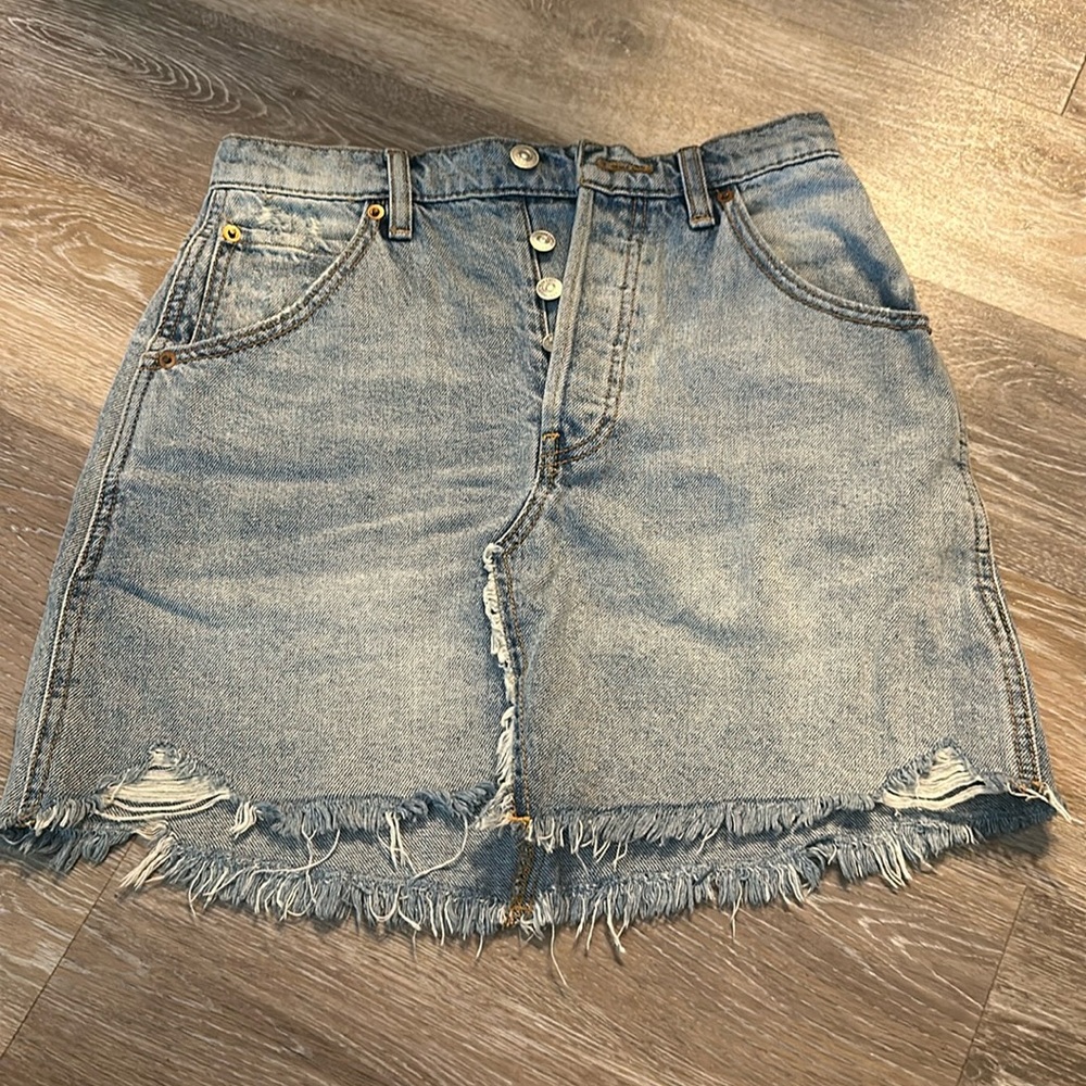 Free People Jean mini skirt